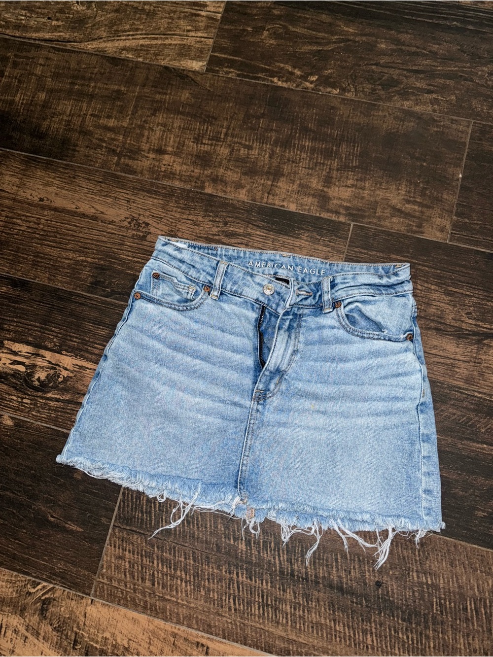 American Eagle Outfitters Light Wash Denim Mini Skirt